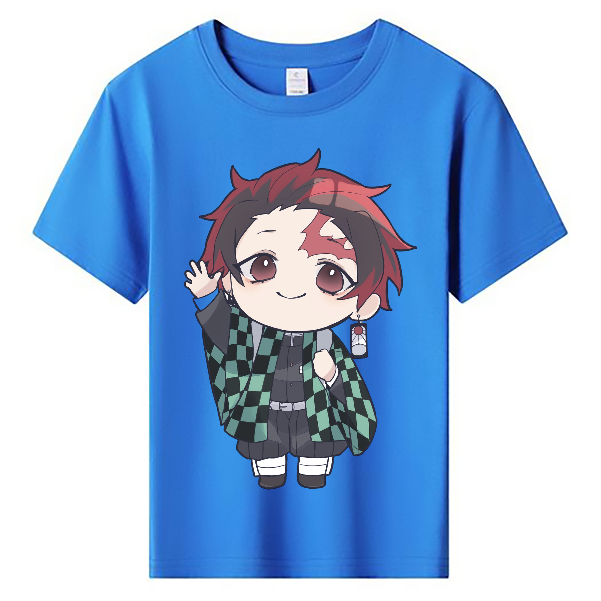 （画像用） 鬼滅の刃 竈門 炭治郎／かまど たんじろう Kamado Tanjirou 綿100％キッズTシャツ（フロントプリント）